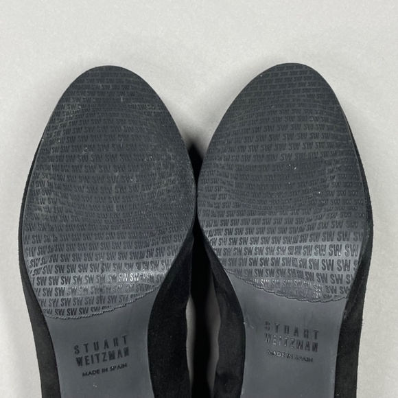 Stuart Weitzman Shoes Womens 7 black suede heels designer classic - Picture 8 of 13
